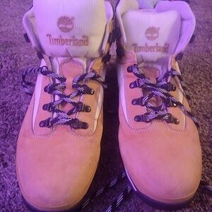 Men's size 13 timberland euro hikers tan creme and black Like new